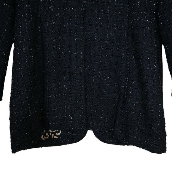 Chico's Womens M Chico's 1 Ani-Glam Shimmer Tweed Longline Blazer Jacket - Picture 7 of 11